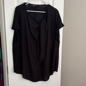 Eloquii Black Draped Blouse